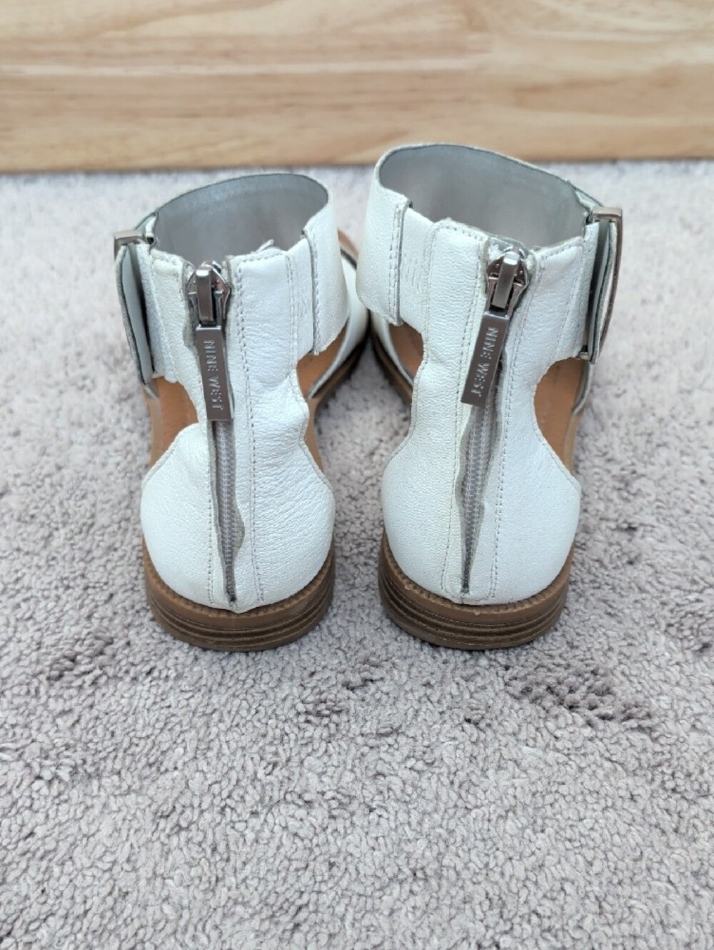 Nine West White Crisscross Ankle-Strap Sandals - Picture 3 of 6